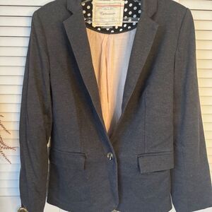 CARTONNIER Cotton French Terry Blazer Size M Gray Anthropologie